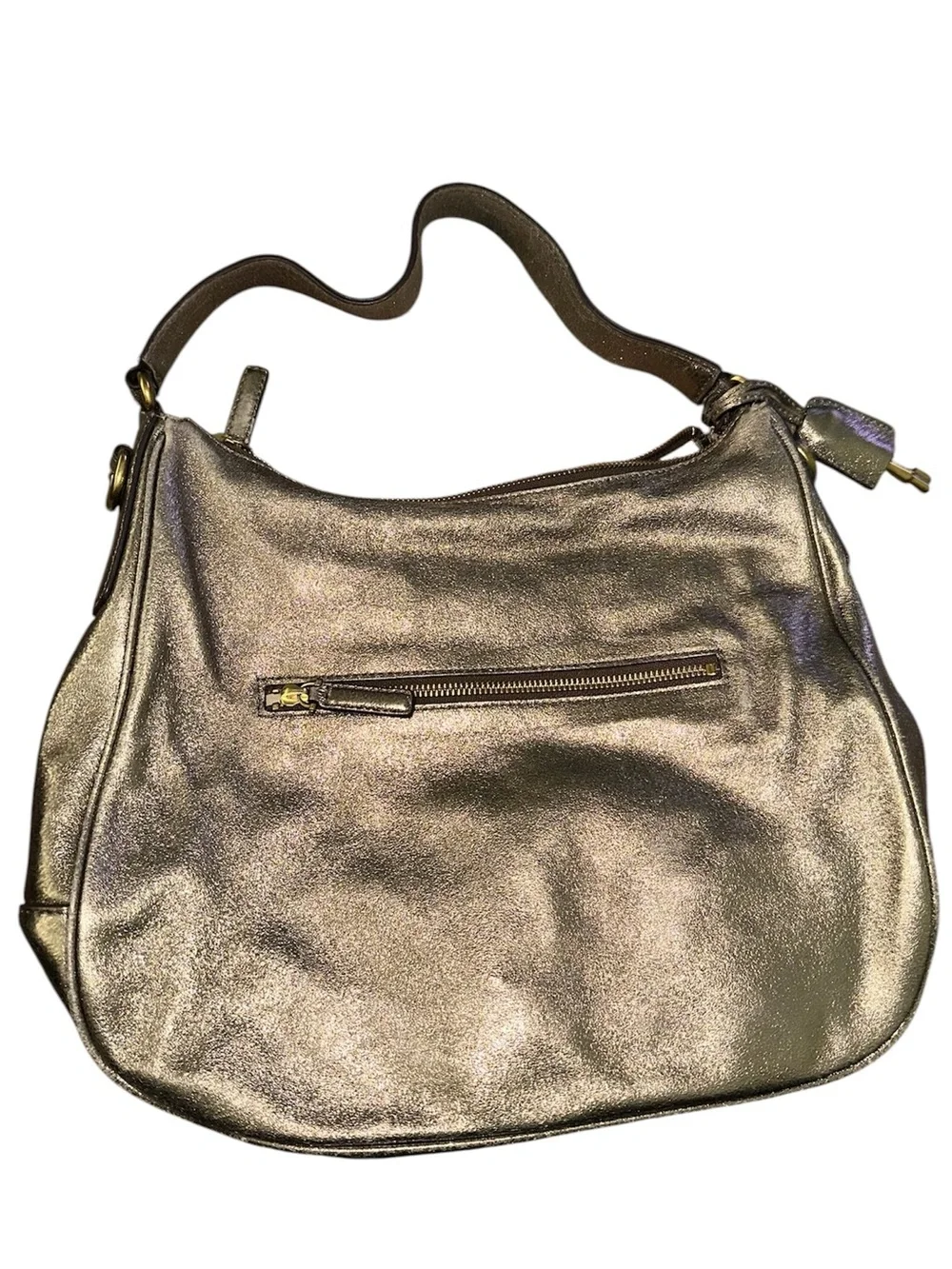 FOSSIL Memoir Hobo Metallic Golden Shoulder Purse Sept. 2013